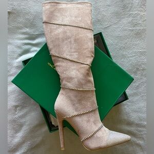 Lauren Lorraine Tan Heeled Boots